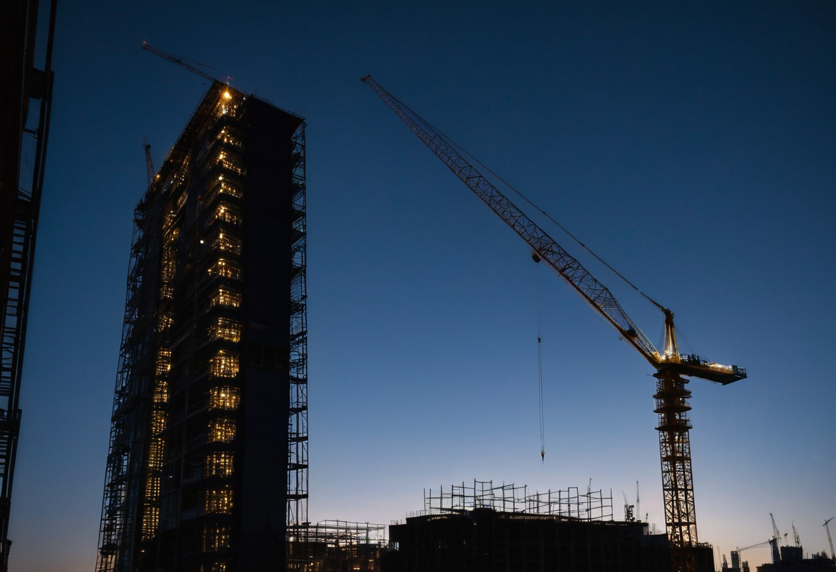 Baustelle mit Kran