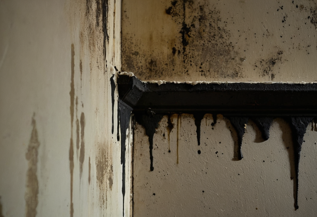 Feuchteschaden und Schimmel an einer Innenwand