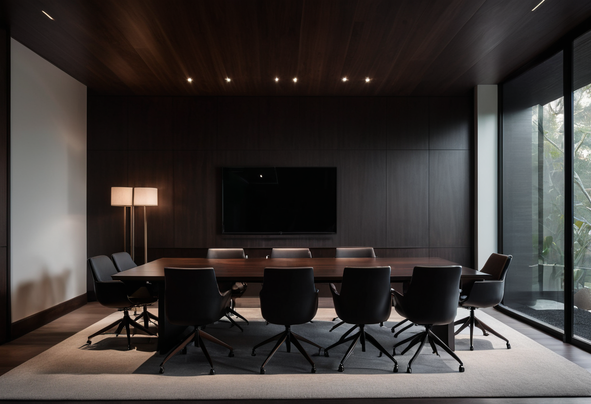 Modernes B&uuml;ro mit Besprechungsbereich